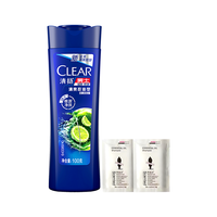 CLEAR 清扬 洗发水露男士去屑止痒控油洗头膏官方正牌店家庭装 蓝色袋装随机款200g*3