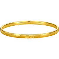 周六福5G工艺黄金手镯女相濡以沫足金手镯 计价A108529 约8.25g 57mm