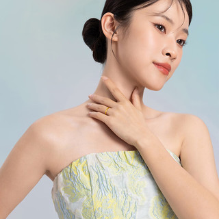 周六福（ZLF）  黄金戒指女款足金999光面女戒活口 计价 活口 15号 - 3.31g 15号 - 3.34g