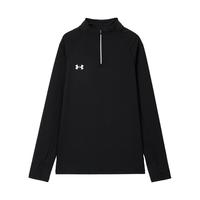 UNDER ARMOUR秋冬季纯色休闲运动拉链透气长袖健身衣男女同款 黑色
