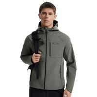 诺诗兰24秋冬男士杜邦三防软壳衣防泼防油污徒步户外登山夹克外套 螺青色 180/XL