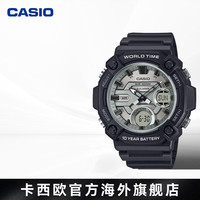 CASIO 卡西欧 学生考试手表AEQ-110 运动潮流防水男士指针腕表