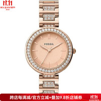 FOSSIL 化石 女士手表石英机芯不锈钢表带50米防水24mm小表盘BQ3603 Pink os