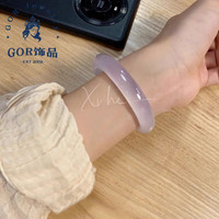 GOR胖东来品质翡翠紫罗兰手镯天l然冰种玉女细平替高冰紫色玉镯子 57-58mm(收藏加购+礼盒)