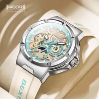 BEXEI 手表男全自动机械表镂空防水夜光飞轮男女学生运动七夕礼物送男友