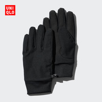 UNIQLO 优衣库 男装女装HEATTECH内衬手套/防寒保暖可触屏470024 09 黑色 L