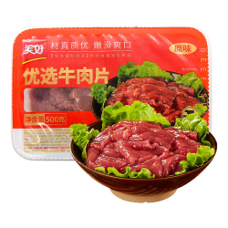 美好 嫩滑牛肉片 原味 500g