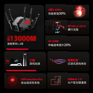 ROG GT-BE96 WiFi7双万兆口 黑色 1台 电竞路由器