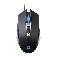 HP 惠普 专业游戏电竞鼠标静音办公鼠标有线lol吃鸡CF宏笔记本台式