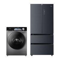 Midea 美的 冰洗套装 19分钟急速净味508L法式冰箱BCD-508WTPZM(E)+10公斤滚筒洗烘一体MD100V5S