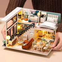 我の屋 小屋舒适生活木质手工拼装阁楼房子拼图玩具女