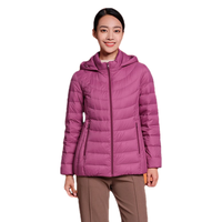 坦博尔(Tanboer)羽绒服女中老年宽松短款可脱卸帽轻薄外套TD236256 富贵紫 2XL 180/100A