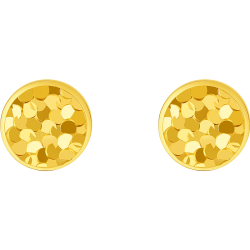 ZHOU LIU FU 周六福 爆闪几何黄金耳钉 A0913531 一对约1.21g