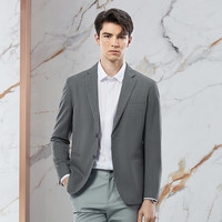 柒牌男装休闲西服男士春季青年男士单西修身正装平驳领西装 灰绿 B54