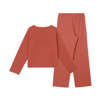 安莉芳【宋轶同款绒暖系】复古本命年双面摇粒绒睡衣套装女显瘦家居服 经典显瘦款-棕红色GRP M