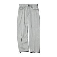 优衣库男装女装宽松直筒牛仔裤/水洗产品休闲长裤裤子482864 02 浅灰色 33 /175/84A