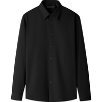 HLA海澜之家保暖衬衫男25冬季轻商务Chic Ageless加绒长袖衬衣男 黑色（净色）(3A) M 175/92A(M)137~148斤