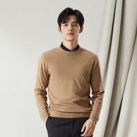 【高端系列】柒牌圆领毛衣男2024冬季时尚休闲舒适百搭针织衫 杏色 S