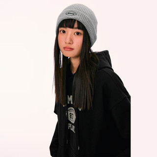 Mmlg 87mm 2025年经典logo绣花针织帽女潮感亮色百搭时尚帽子 灰色 49