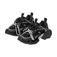 白鹿同款|SugarSu酥履 25时尚复古增高拼色绑带老爹女鞋夏季 叛逆黑 39