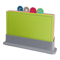 创木工房 菜板家用厨房分类切菜板套装户外砧板生熟板塑料切肉水果板辅食砧板套装 分类菜板4件套【4板+收纳底座】