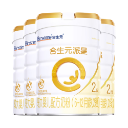 合生元 派星 较大婴儿配方奶粉2段新版(6-12个月)800g4罐 6重HMO+DHA