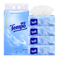 得宝（TEMPO）Velvet臻享天鹅绒软抽 4层80抽*4包/提 纸巾 餐巾纸 面巾纸 4层 80抽*4包 天鹅绒软抽单提装