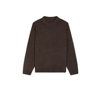 速写男装秋冬休闲宽松毛衫宽松圆领套头复古舒适时尚潮流上衣 206深褐 XL