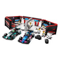 LEGO 乐高 城市系列 60444 F1车库与梅赛德斯-AMG 和阿尔派赛车