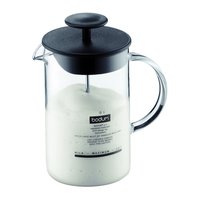 bodum 手动打奶泡器 236ml玻璃杯身 咖啡拿铁奶泡制作器 洗碗机安全 黑色