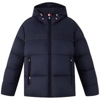 【面包棉服】Tommy秋冬男通勤浮雕字母合身保暖连帽夹克外套