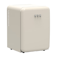 HCK/哈士奇 BC-40RSA 22dB柔声节能 34L复古浅黄单门冷藏冰箱