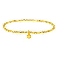 潮宏基 高光金5G黄金手链女足金手饰爆闪蹦迪珠铃铛 计价 2.4g 链长约16-17cm