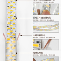 雷迪航灯带led超亮276珠 暗槽吊顶白光 户外室外户外防水220v线灯