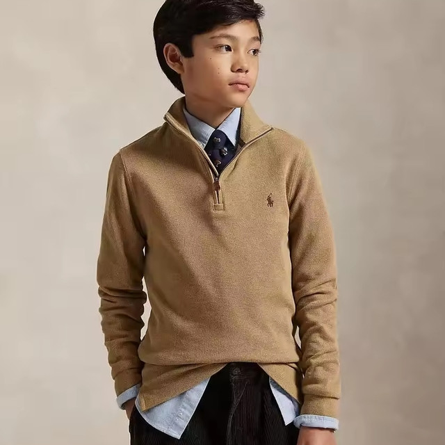 RALPH LAUREN 拉夫劳伦 大童 全面罗纹拉链立领套头衫 多色可选