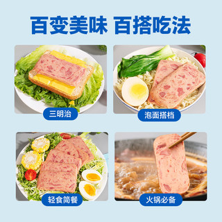 小猪呵呵轻食火腿午餐肉罐头肉含量85%沙拉泡面三明治火锅即食 轻食火腿午餐肉罐头340克*2罐