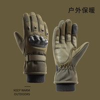 卫墨墨军绿色加绒保暖滑雪手套 M