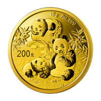 真典2025年熊猫金币 黄金投资收藏99.9%金 熊猫金银纪念币 15克熊猫金币带绿盒