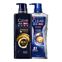 CLEAR 清扬 男士防脱去屑强根韧发洗发水570g+控油活力运动型沐浴露600g 男士防脱沐浴组合