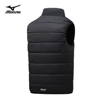 美津浓户外棉马甲男秋冬户外棉衣无袖坎肩立领防风保暖背心外套 黑色 2XL