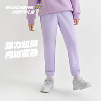 Skechers斯凯奇儿童休闲运动裤秋冬童装卫裤男女加绒保暖舒适裤子L425K117 加绒/浅雪青色/00EW 170