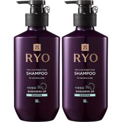 吕 韩国进口Ryo紫吕固发洗发水洗发露蓬松去屑400ml*2瓶洗护防脱生姜
