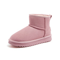 骆驼女鞋2025冬季加绒保暖时尚雪地靴加厚棉鞋休闲短靴女 35