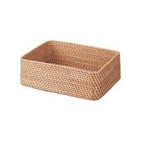無印良品 MUJI（無印良品 ） 可重叠藤篮 收纳篮 收纳筐 零食收纳  8A57014   长方形篮/小 长36*宽26*高12cm