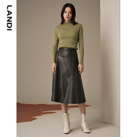 蓝地半高领羊毛针织衫女肌理修身打底衫上衣秋冬 绿色 L