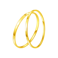 中鑫珠宝黄金手镯女5G工艺足金光面镯子超轻黄金光圈3D硬金工艺镯女时尚款 星夜手镯5.22g（52圈号）