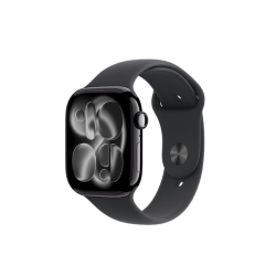 苹果 Apple Watch Series 11 智能手表 GPS版 46mm 亮黑色 铝金属 黑色运动型表带 M/L
