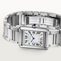 Cartier 卡地亚 坦克系列 升级款 太阳能腕表 白盘 钢带 33.7mm WSTA0092/0122