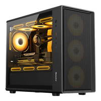 航嘉（Huntkey）G63战戟  玻璃侧透机箱  台式主机机箱 支持M-ATX主板/360水冷/卡扣式快拆侧板/散热限高165mm G63黑色+ARGB风扇*4