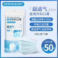 蓝禾医疗 lanhine 医用外科口罩超透气一次性成人儿童夏季薄款灭菌独立包装